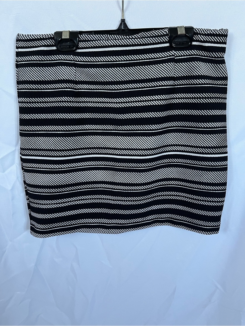Dynamite Black and White Striped Mini Skirt